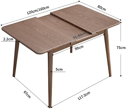 KungFuWood Dining Table, Retractable Unique Design with Self-Lifting Table Top, Comfortable for Siting 6 or 8 People,Sturdy and Easy Assembly for Kitchen and Living Room(Walnut Brown)
