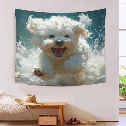 Couverture murale Shih Tzu, grand poster en tissu 150x200 cm pour décorer un dortoir