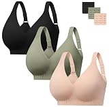 habibee Jelly Push Up Bra for Women Plus Size Wireless Full Coverage Bra for Large Breast, Seamless Everyday...