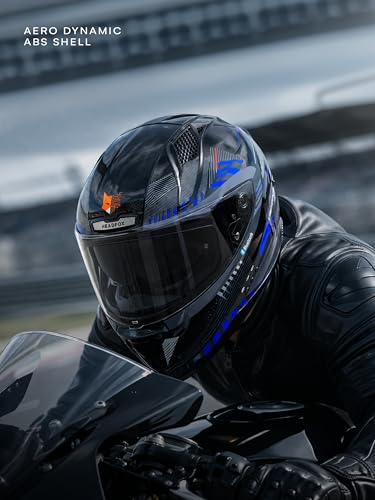 Image of HEADFOX N2F Track Full Face Bluetooth Helmet for Bike | Waterproof Smart Helmet for Men & Women | Built-in Bluetooth for Calls, ENC, Music & GPS | Voice Assist | ISI Certified