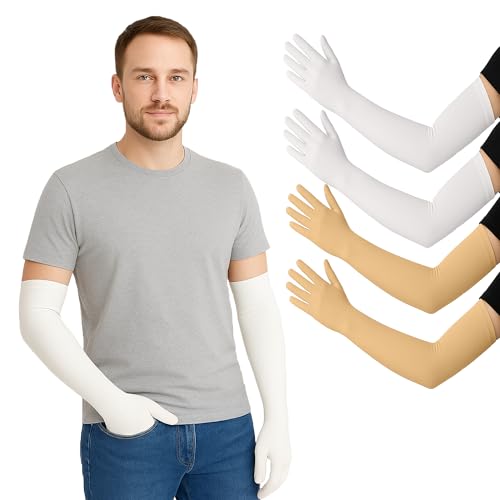 Image of Full Hand Gloves | UPF 50+ Sun Protection Arm Sleeves for Men & Women | UV Blocking Cotton Gloves for Driving, Cycling & Outdoor Sports