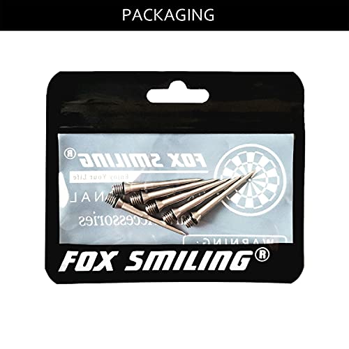 FOX SMILING Dart Steel tip Converter Points 2BA, Replacement Tips for Metal Needel Tips Darts (6pcs Stainless Tips)