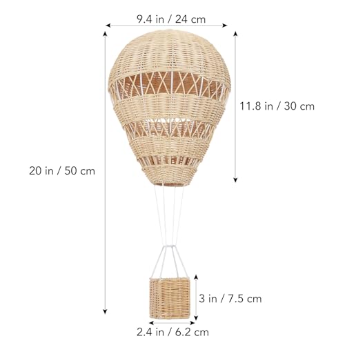 Décoration suspendue montgolfière rotin pour chambre bébé - 3