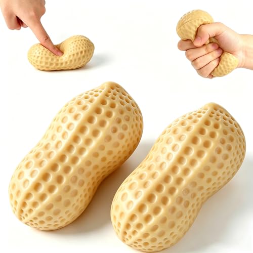 KINGSH Peanut Toy 2PCS Soft Fidget Toys Slow Rebound Sensory Toy Cute Moldable Peanut Shape Anxiety Stress Relief for Kids & Adults Party Favors Gifts