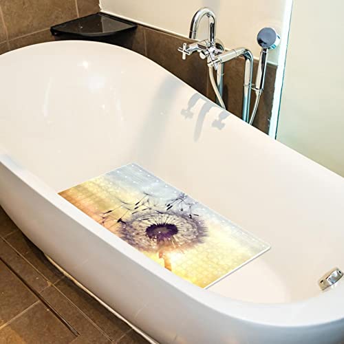 Alfombrilla de ducha de diente de león antideslizante lavable para baño 6