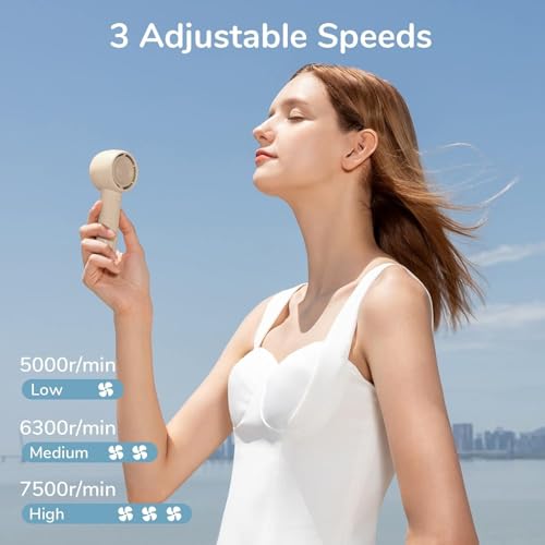 JISULIFE Mini Portable Fan-Bladeless Safe Design, Powerful Turbo Handheld Fan with 3 Speeds, USB Rechargeable, Small Pocket Design for Travel/Lash, Gifts For Girls/Women by JISULIFE - Image 2