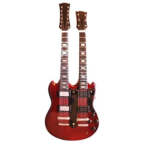 Shoponica Led Zeppelin Jimmy Page Double Neck Wooden Miniature Guitar Replica Cover