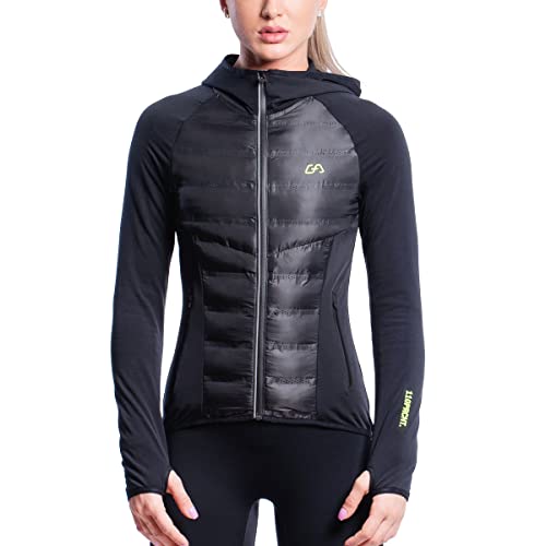 Foto von GYM AESTHETICS | Ultrasonic 2.0 Trainingsjacke Atmungsaktiv Running Hybrid Jacke Für Frauen Damen, wasserdicht, ultraleicht mit Reißverschluss primaloft Wanderjacke Kapuzenjacke