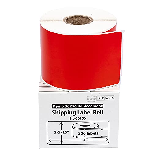 Houselabels Compatible Dymo 30256 Red Shipping Labels (2-5/16" X 4") Compatible With Rollo, Dymo Lw Printers, 6 Rolls / 300 Labels Per Roll #TOP28