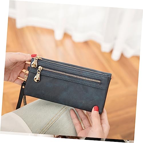 Leather Billfold Wallet for Women Dark Blue Multipurpose Handbag for Daily Use for School Work and Shopping for Coins Keys and Receipts4