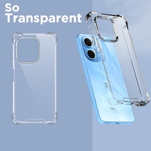 Image of Outlouders Back Cover for Oppo A5 Pro 5G Clear Transparent PC + TPU Bumper Case with Raised Edges for Shockproof Protection (Transparent)