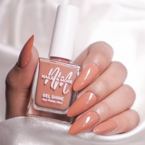 Image of Nails & More Auburn Nail Polish, Argan Oil-Infused Gel Shine, Rich Brown Nails, Earthy Nail Color | 10ml