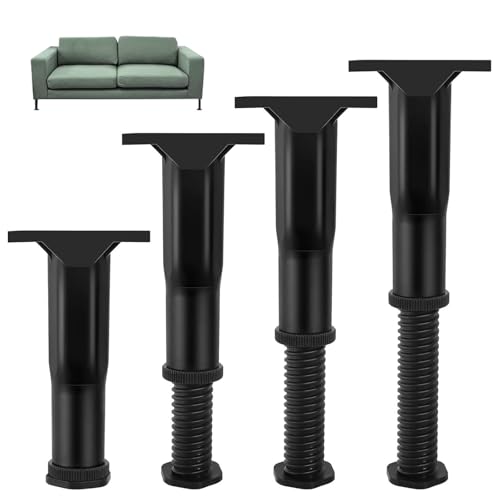 Yilceemy 4 Piezas de Patas de Soporte de Estructura de Cama Ajustables, Patas de Soporte de Estructura de Cama, Patas de Muebles Retráctiles, Adecuadas para Mesas, Armarios, Sofás, Camas
