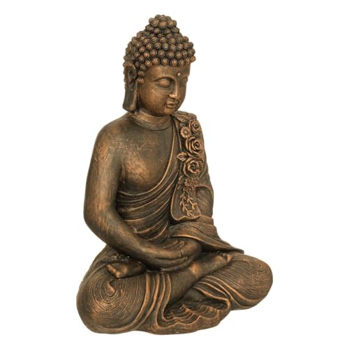 Atmosphera - Statuette Bouddha en Fibre de Verre H53cm Bronze