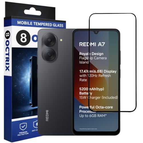 Image of Premium Tempered Glass Screen Protector Compatible for Redmi A7 with Edge to Edge Coverage - Case Friendly, Anti-Scratch & Bubble-Free Installation Kit (Pack Of 1)