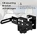 Upgrade Adjustable Cup Holder RadioMount - Clamping Mount, Drinks Cup Holder Mount CB Radio Mounting Brackets Fit for Ham CB Pro Satellite Radio & All Universal 2 Hole fit AMPS Pattern mounting Device
