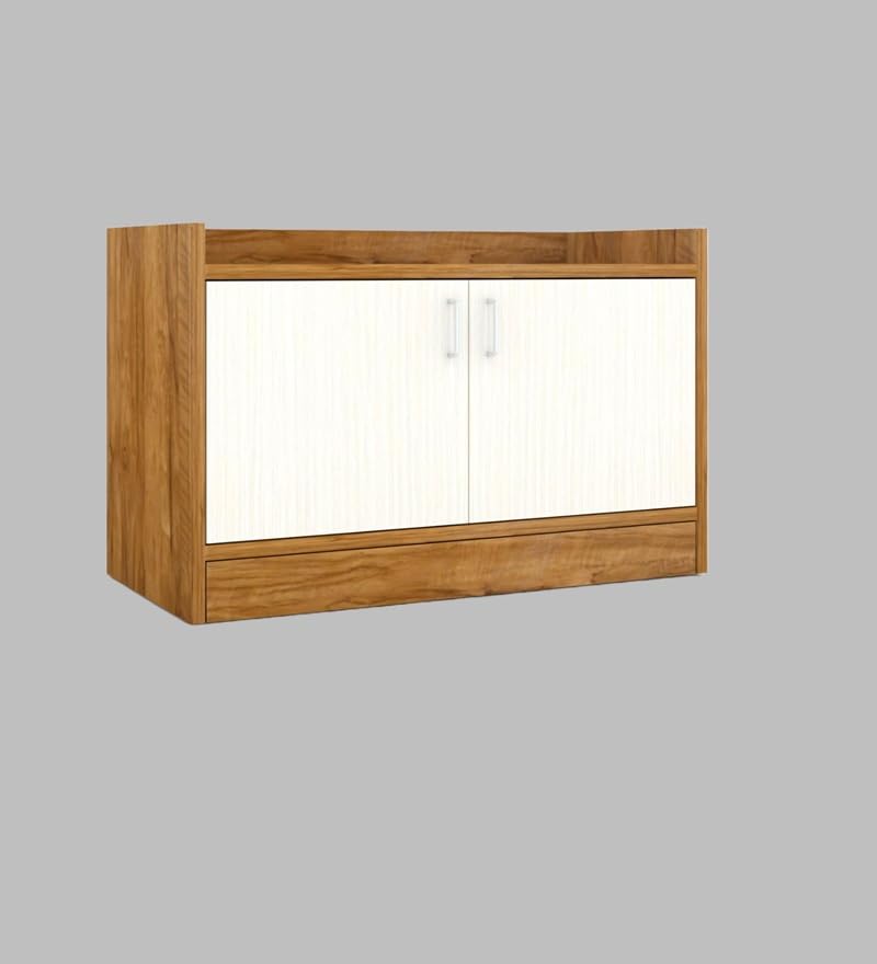 Image of SPECIALITY PANELS 2 Door Shoe Rack with Storage, Wood and White Finish, 75x49x37.5 cm, DIY Assembly