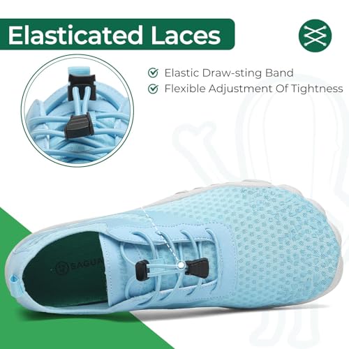 Image of SAGUARO Water Shoes for Women - Barefoot Quick-Dry Aqua Sock, Lightweight, Breathable for Swimming, Beach and Outdoor Activities Size 5.5-10.5