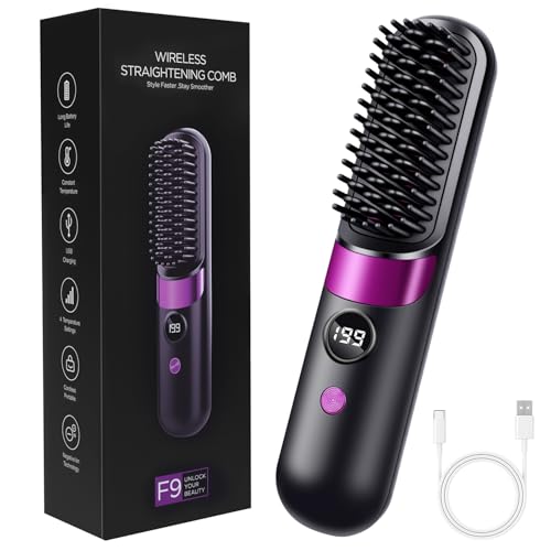 LOPHE Cepillo Alisador Pelo, Planchas de Pelo Profesional, Hair Straightener Brush, Peine Alisador para Hombre Mujer, 4 Temperaturas, 140°C-199°C, con Pantalla LED para Uso en Casa y Salón (Negro) LOPHE Cepillo Alisador Pelo, Planchas de Pelo Profesional, Hair Straightener Brush, Peine Alisador para Hombre Mujer, 4 Temperaturas, 140°C-199°C, con Pantalla LED para Uso en Casa y Salón (Negro)