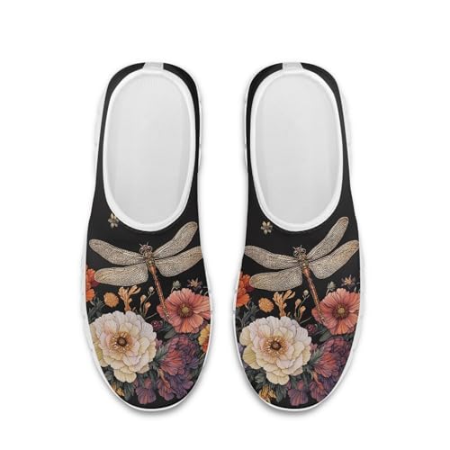 Hummingbird Floral Print Lightweight Walking Shoes for Women Mesh Casual Sneakers Size 5-10.52