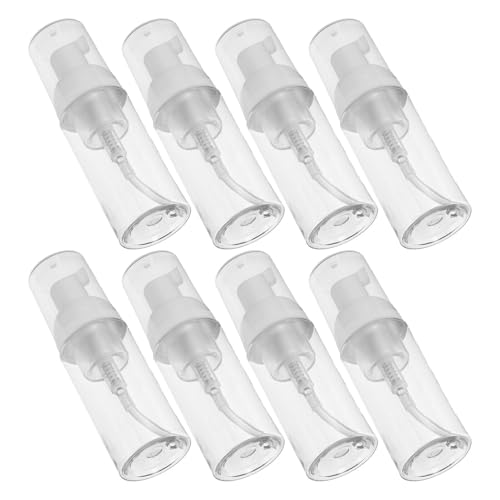 NOLITOY 8 Piezas 8 Botellas de Espuma Transparentes de 50 Ml, Dispensadores Rellenable para Jabón de Manos y Champú, Botellas de Viaje Resistentes a Impactos, Ideales para Gimnasio y Avión