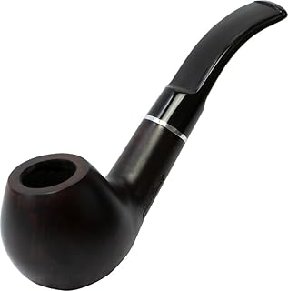 Pfeife JEAN CLAUDE gebogen dunkelbraun Chromring echtes Bruyere