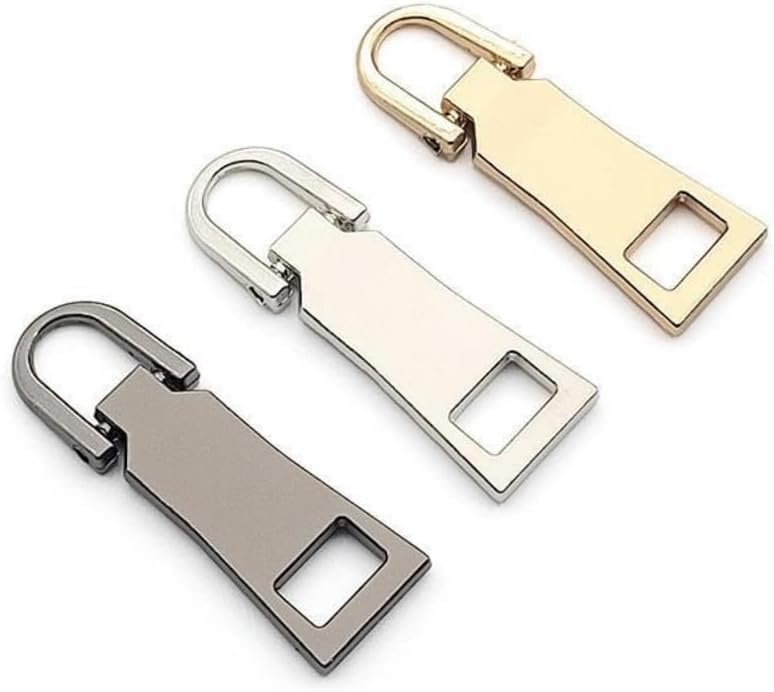 Zipper Pull Replacement Kit, Pull Replacement Repair, Zipper Slider Tab for Luggage Backpack Jacket Suitcase Coat Sewing Notions and Supplies (Gold,