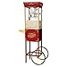 Matinee Popcorn Machine and Cart – 3 Gallon Popcorn Popper, 8oz Kettle, Warmer, and 5 All-In-One Kernel Packs by Great Northern Popcorn (Red)