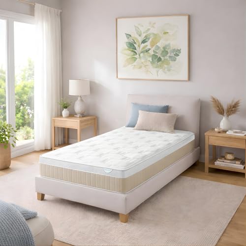 Relax Colchon 90 x 190 | Colchón Muelles Ensacados 90 x 190 con Viscogel | Firmeza Media - Alta | Altura 25cm | Transpirable y Viscoelástico con Memoria | Fabricado en España | Elara Advance 90x190