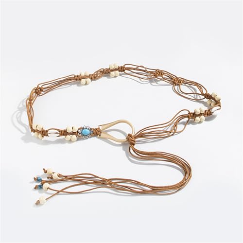 Sexy Waist Chain Casual Tie Belt Vintage Waist Ceinture Sexy Lady Belt Exquisite Woven Beads Western3