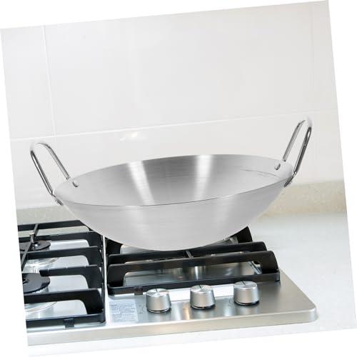 Wok grande de acero inoxidable para cocinar antiadherente miniatura 6