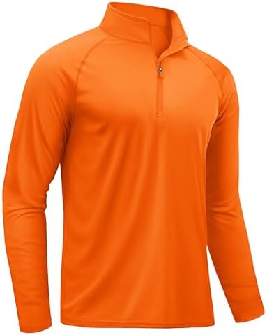 TACVASEN Herren UV-Schutz 1/4 Reißverschluss Langarm Rashguard UPF 50+ Longsleeve Sportshirts Langarmshirts