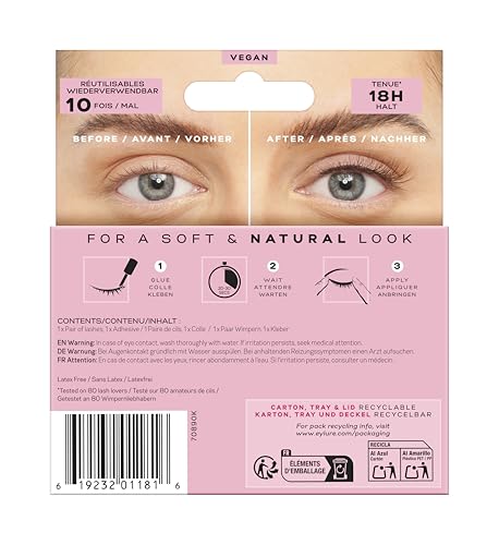 Eylure 3/4 Length No. 028 False Lashes (Brown/Black), Pink - Image 4