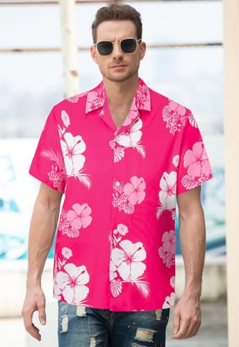 Image of Cromoncent Matching Hawaiian Outfits for Family, Dad and Son Matching Luau Beach Tropical Shirts Mommy Daughter Tropical Sets