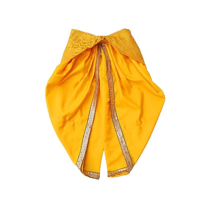 Image of Krishna Dress for Baby Boy Kids(Dhoti,Patka,Mukut,Morpankh,Bansuri,Kamarband,Bajuband,Kundal) Little Krishna Ji Kanha Janmasthmi Costume