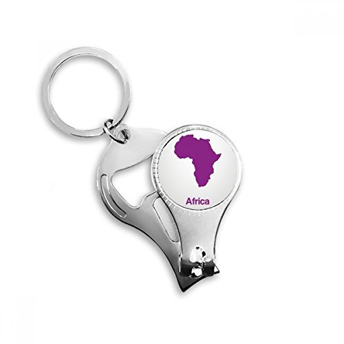 Porte-clé carte de l'Afrique violet en acrylique pour clés de voiture et maison