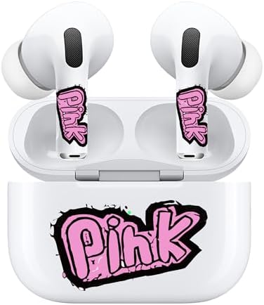 RockMax for AirPods Pro Skin, Pink Skin Stickers for Earphones and Charging Case, No Bubble Wrap, Great Gift for Kids and Families