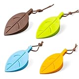 4-Pack Leaf Door Stop, Colourful Silicone Door Stoppers for Floor, Flexible Door Wedge for Indoor Use, Cute Windproof Doorstop and Finger Protector for Home, Patio or Nursery - Image 1