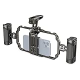 ulanzi smartphone video handle rig El kit viene con dos asas laterales y una asa superior para una toma de teléfono portátil más estable.