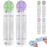 4-in-1 Multi-Function Paper Trimmer, Paper Cutter Slider with 4 Way Papers Cutter, Equipped with Straight, Wavy, Perforation and Crease Blade, for A4/Photo/Card, for Daily Manual Wrapping(2pcs c)