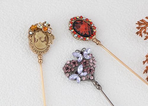 Image of Alilang 5Pcs Vintage Bendable Lapel Pins Classic Pin Brooches Set Accessories for Secure Styling on Hats, Scarves