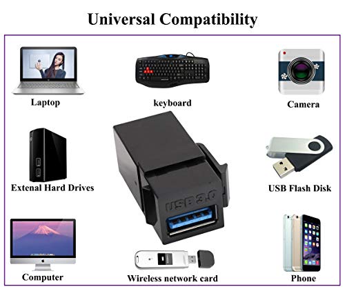 Adaptador USB 3.0 A Keystone Hembra a Hembra 5 unidades miniatura 7