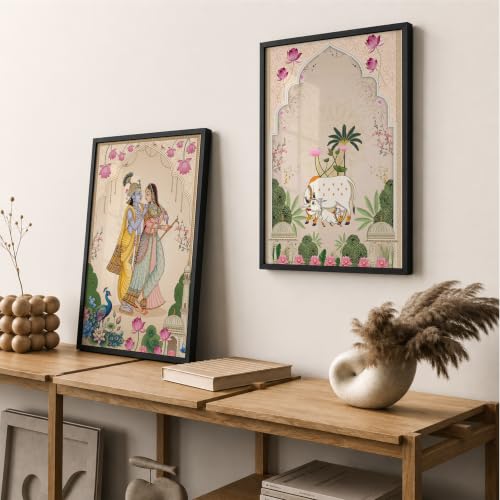 Image of Suneree Traditional Indian Wall Art - Set of 2 (ART 14, 13x19 INCHES)