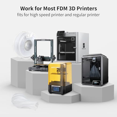 Image of IEMAI Translucent PETG Filament 1.75mm 1kg, Glossy Clean Finish 3D Printer Filament Up to 600mm /s Rapid Printing for Lampshades Artwork & Home Decor