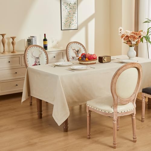 SANLEHAUSE Nappe rectangulaire 155 x 400 cm - Beige - Texture de qualité supérieure - Design creux - Découpe à la main - Pour cuisine, bureau - Décoration de table