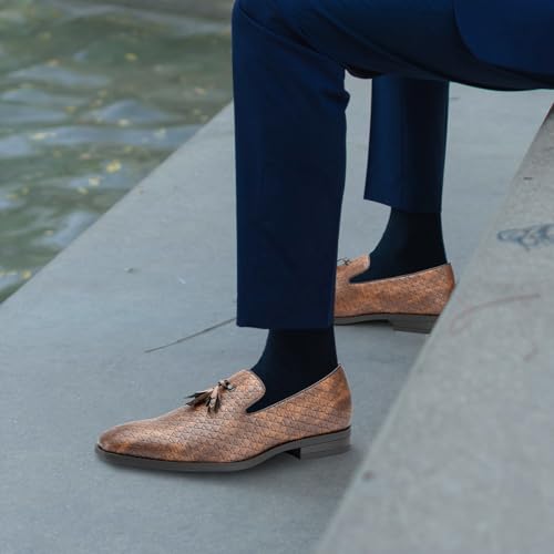 Image of Meijiana Mens Loafers Wedding Dress Shoes Slip-On Loafers for Men Tuxedo Suit Shoes