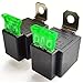 Automotive Relay with 30A Fuse, 12V/24V 4-Pin/5-Pin, Copper Terminals with Silver Contacts for Car Lights and Horns (12V 4PIN)
