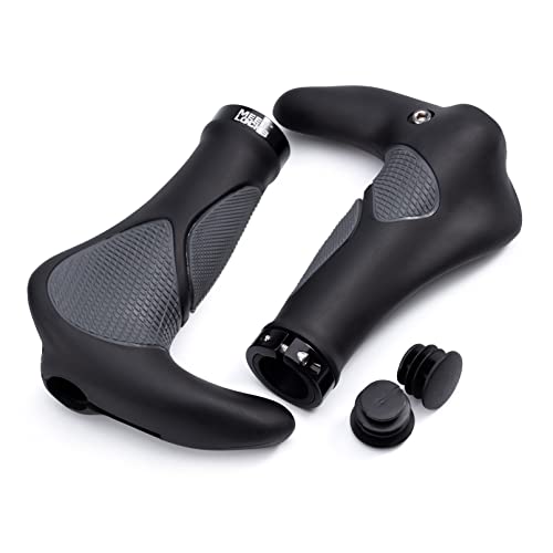 MEETLOCKS Bike Handlebar Grips Cycling Comfort Ergo Soft Non-Slip-Rubber Hand Grip Professional for MTB BMX Mountain Black