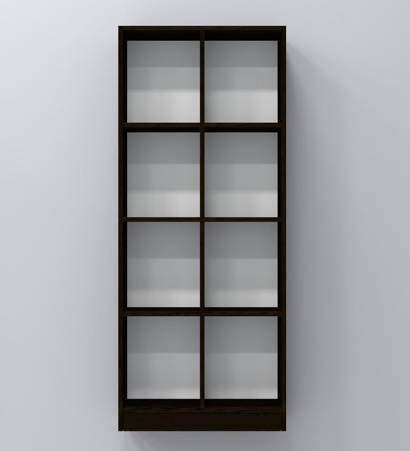 Image of SPECIALITY PANELS 8 Cube Bookshelf, Dark Brown Wood, 69x29 Inch, Open Storage Organizer with Carpenter Assembly