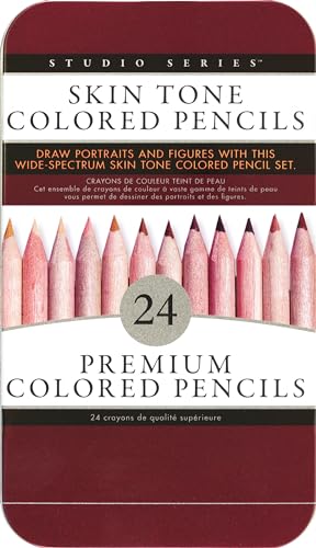 Peter Pauper Press Skin Tone Coloured Pencils (24 soft-core high pigment pencils for skin tones and faces)